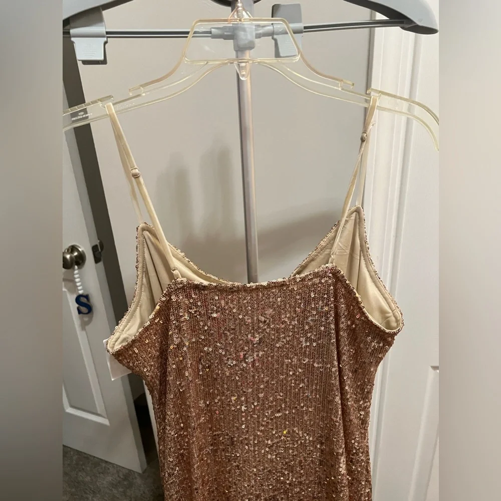 Steve Madden Pink Sequined Double Slit Slip Dress Size Medium (6-8) NWT - Picture 10 of 11